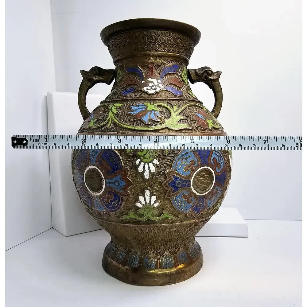 Old Japanese Bronze - Enameled Vase *Read Description*